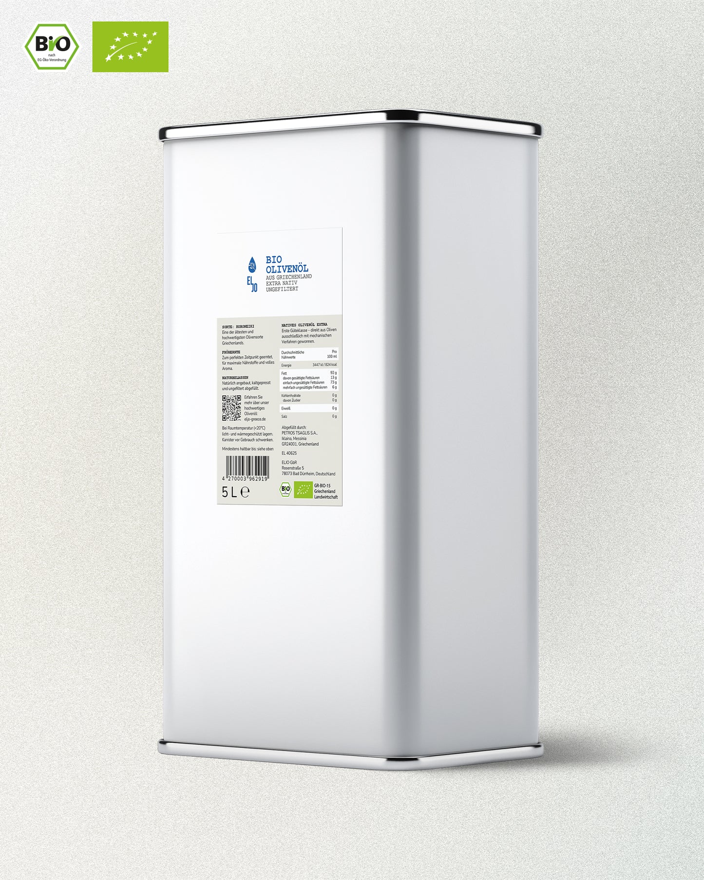 Bio-Olivenöl Extra Nativ ungefiltert